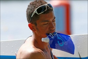 Uncas Tales, 12º no Single Skiff em Hamburgo (Foto: Igor Meijer/FISA)