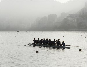 8+ da Itália treina antes das provas de quarta-feira (Foto: Vicente Leal/Remo em Voga)